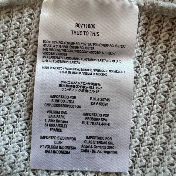 Volcom Go Go Wrap Cardigan Women Medium Beige Knit Long Sleeve Open Front Casual - Picture 7 of 10